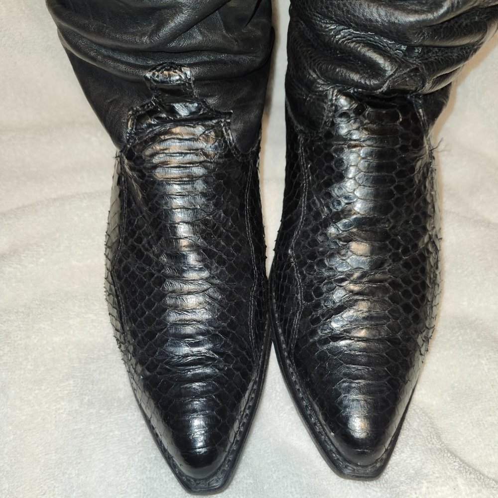 Black Snakesking boot 9.5D Acme Boots